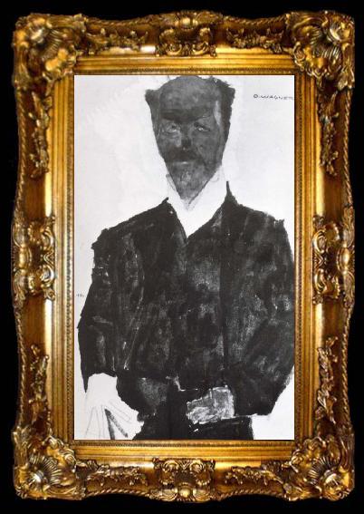 framed  Egon Schiele Portrait of a otto wagner, ta009-2